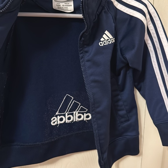 Adidas navy/white track jacket size 18 months - Picture 6 of 6